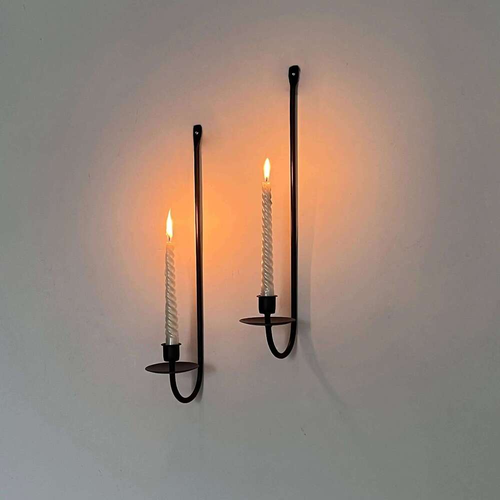 Metal Candle 2-piece mounted holder Modern candle wall lamp hanging living room farmhouse fireplace XJ260305