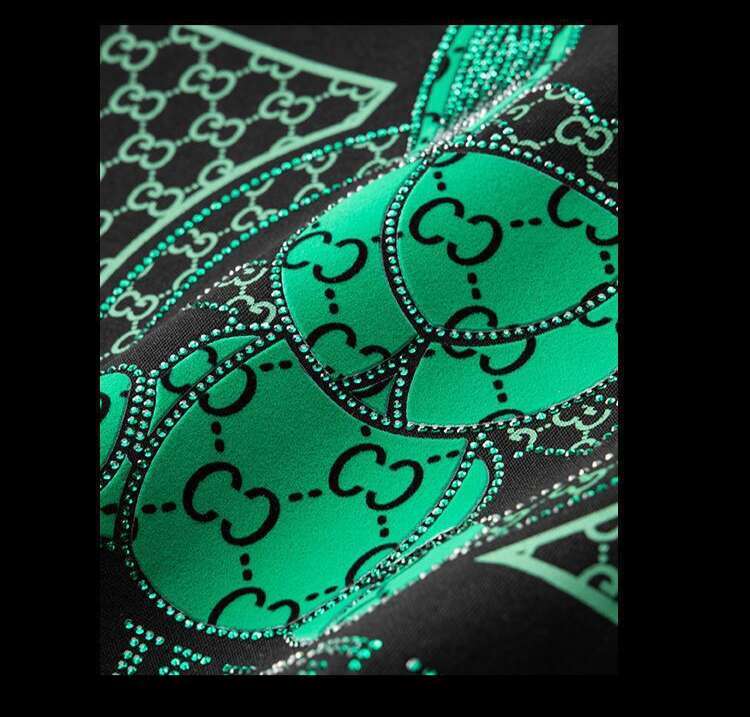2026 European Sweatshirt, Trendy Luxury Men's Clothing, Cartoon Rhinestone Print, High-End Casual Round Neck Long Sleeve