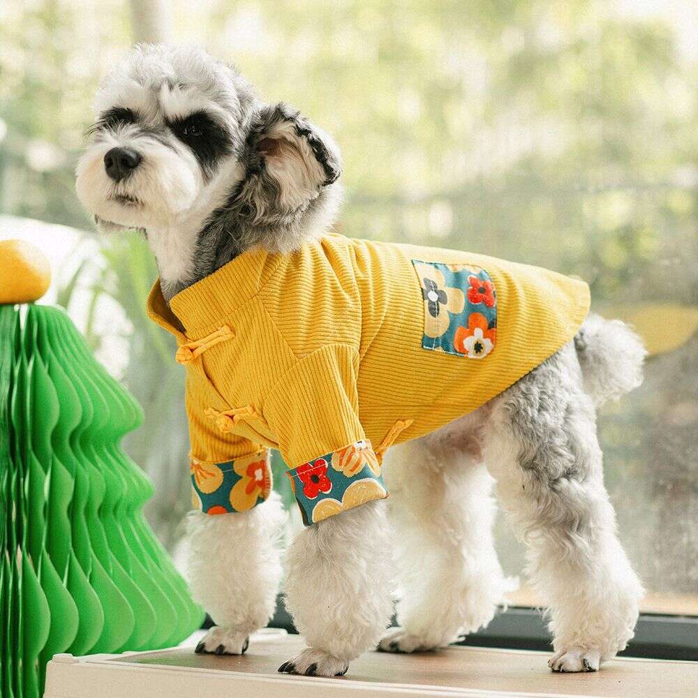 Chinese-Style Clothes, New Autumn Winter Pet Dog Coats For Bichon Frise, Schnauzer, Small Medium-Sized Dogs, And Cats, Trendy Clothing