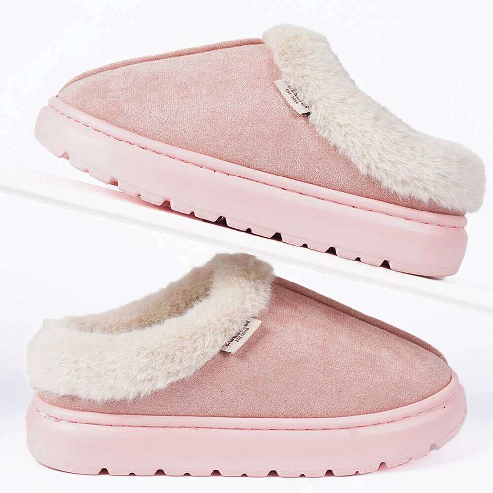 Litfun Platform Fluffy Winter High Quality Plush Women Cotton Shoes Ladies Fur House Slippers Warm Fuzzy Slides