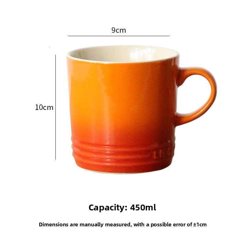 Cool Color Rainbow 6-Piece Set Gift Box Ice Cr Milk LE CREUSET Coffee Cup Cerc Material French Sle adient Pattern 26L0306