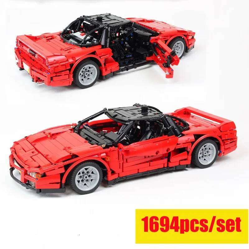 New 90' NSX type 1 red Supercar Racing Car Vehicle Sport Model Building Blocks Bricks Kid Educational Toy Birthdays Gifts Z260305