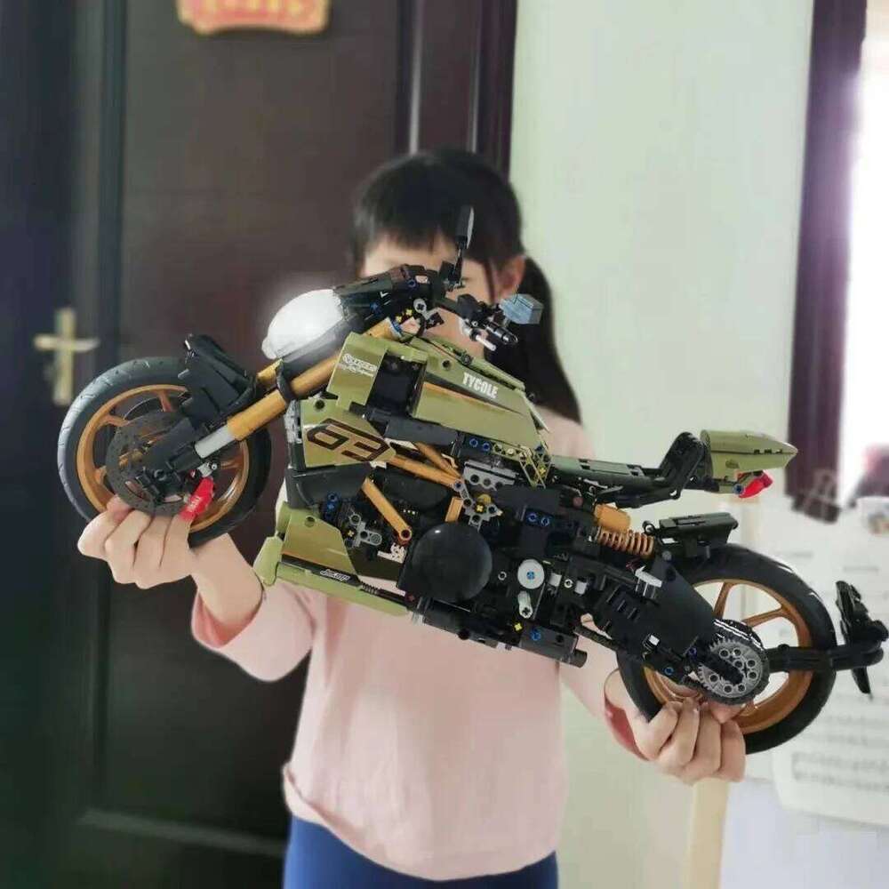 High Tech 1:5 Motorcycle City Sports Rapid Racing Motorbike Locomotive Moc Modular Brick Model Building Block Boy Gift Toy T4020 Z260306