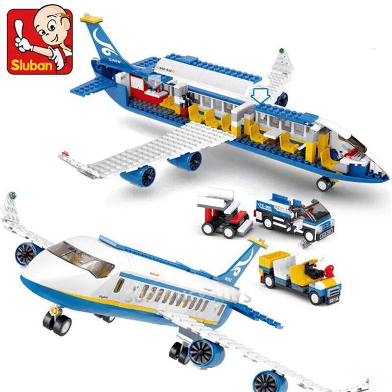 463Pcs City Airport Airbus Aircraft Airplane Plane Brinquedos Avion Model Building Blocks Bricks Educational Toys for Children Z260305