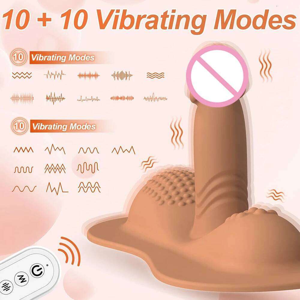 Sit and Ride Dildo Vibrators Remote Control Dual Motor Vibrating Clit Anal G Spot Stimulator Adult Couple Sex Toys for Women Men W260305