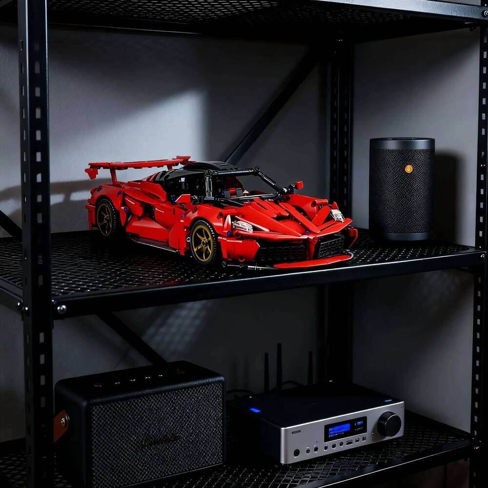 A classic red racing brick playset, perfect for tabletop bookshelf ornaments, and an ideal Christmas gift Z260306