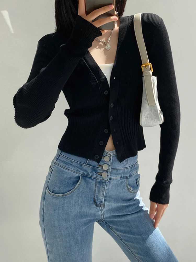 2025 Summer Fashion Knitwear Cardigan Top Womens Ribbed Patchwork Slim Casual Cropped Inner Top Womens Knit Cardigan Outwear M260306