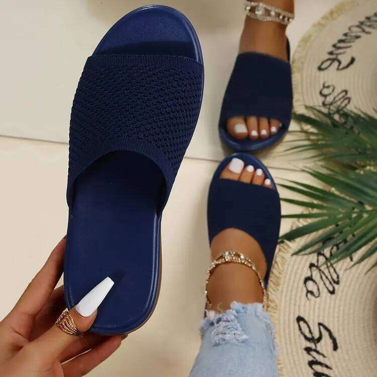 Elastic Force Shoes Women Flat Casual Indoor Outdoor Slipper Summer Sandals For Beach