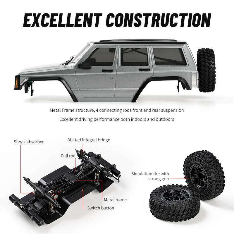 C8809 1/18 RC 2.4G Remote Control Crawler 4WD Electric Climbing Off-Road Model Car Toys for Children C260305