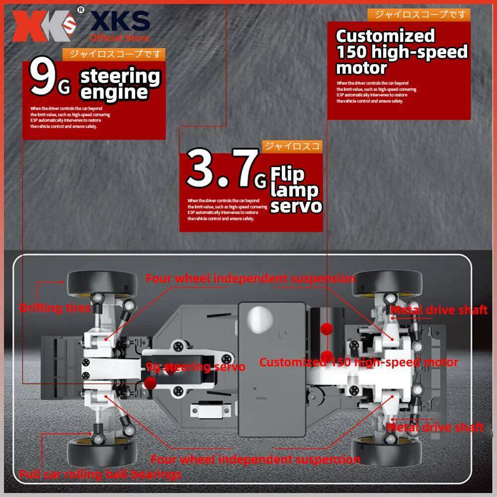 XKS LDRC LD1802 RX7 1/18 car RWD Drift Car 2.4G ESP Gyroscope Anti-Interference with Flip Lights RC Toy C260305