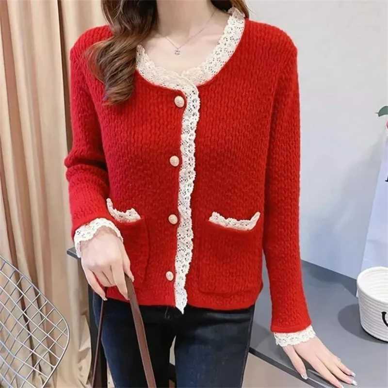 Womens Autumn Winter Korean Fashion Sweater Female New Long Sleeves Knitting Cardigan Sweaters Xiaoxiangfeng Design sense Tops M260306