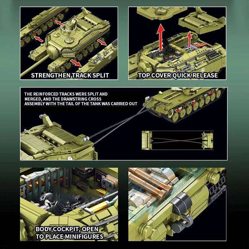 Military Series T28 Super Heavy Building Blocks Set WW2 Armored Tank Weapons Soldiers Bricks Adults Toys for Kids Boy Gifts Z260306