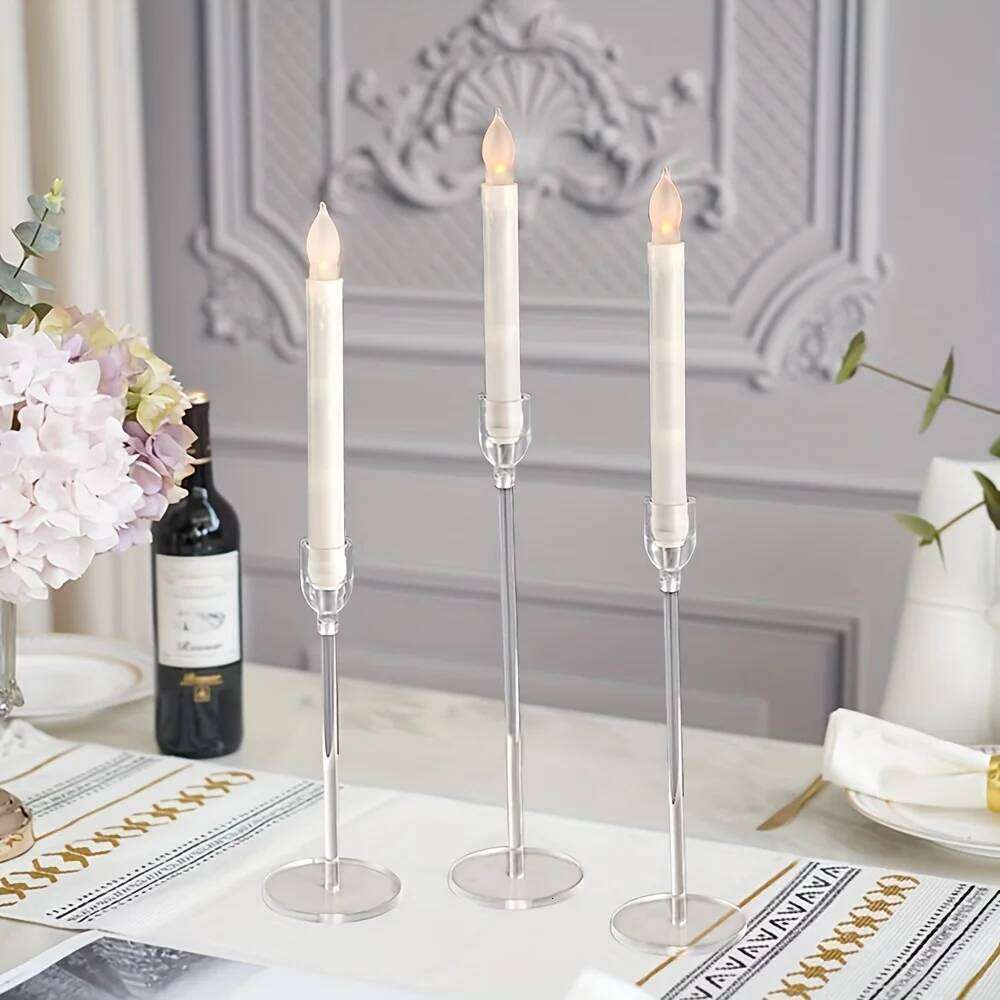 3pcs Clear Acrylic Candlestick Holder For Wedding Events Table Decoration Party Supplies Decor Holiday XJ260305