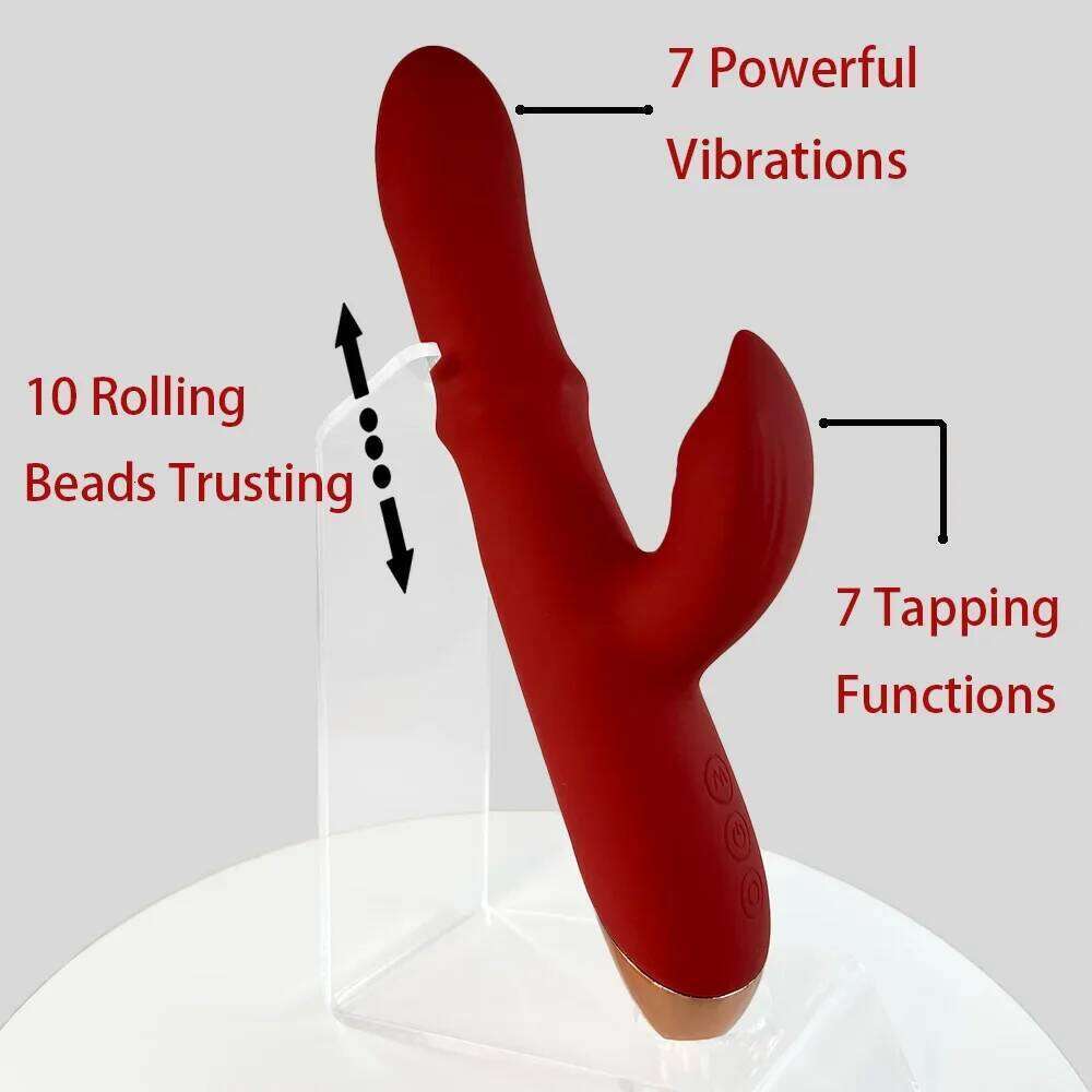 Flamingo Rabbit Vibrator from Dream Vibe Powerful Tapping Vibrating Beads Thrusting Adult Pleassure Sex Toys for Woman Love Gift W260305