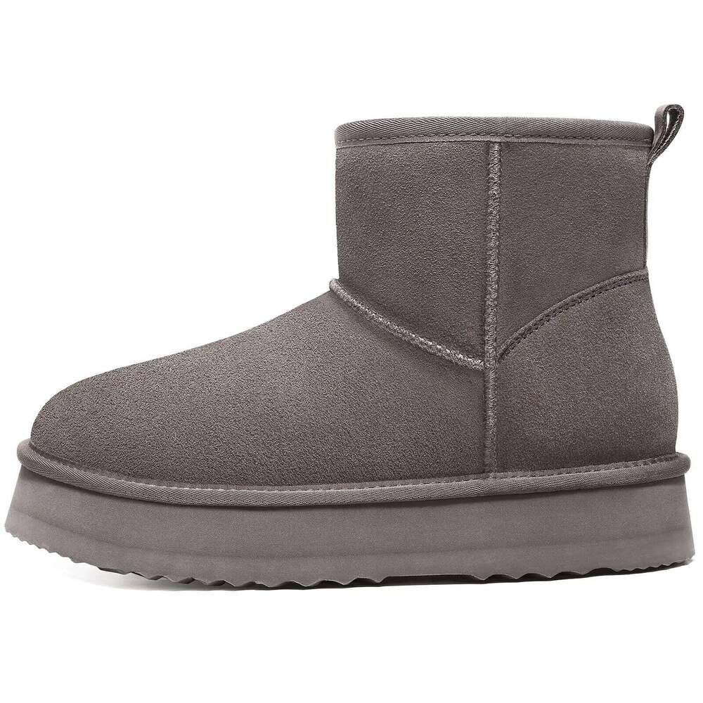 Litfun Winter Fur Snow For Classic Thick Sole Outdoor Fuzzy Suede Mini Women Genuine Wool Fluffy Boots