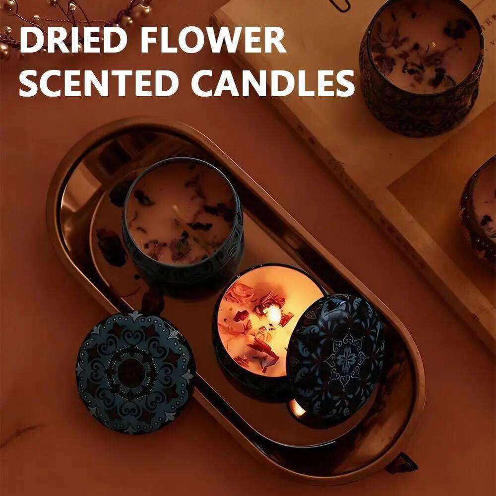 Vintage Scented Candles Soy Wax Jars Flower Fragrance Scent Candle Wedding Ceremony Birthday Gifts Home Decoration W260304 W260305