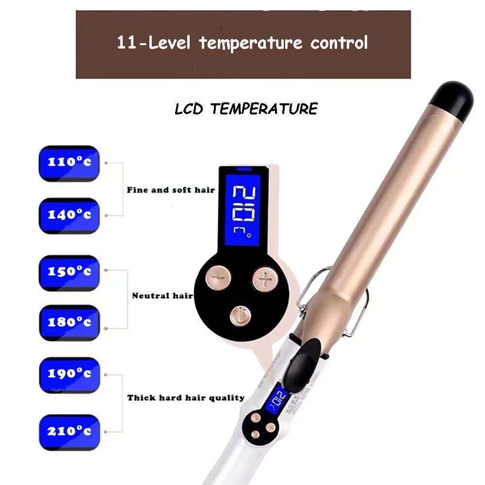 Curling 9mm 13mm 19mm 22mm 25mm 32mm 38mm Ceramic Hair Curler Electric Salon Styling Tool Crimping Iron 26Y0306