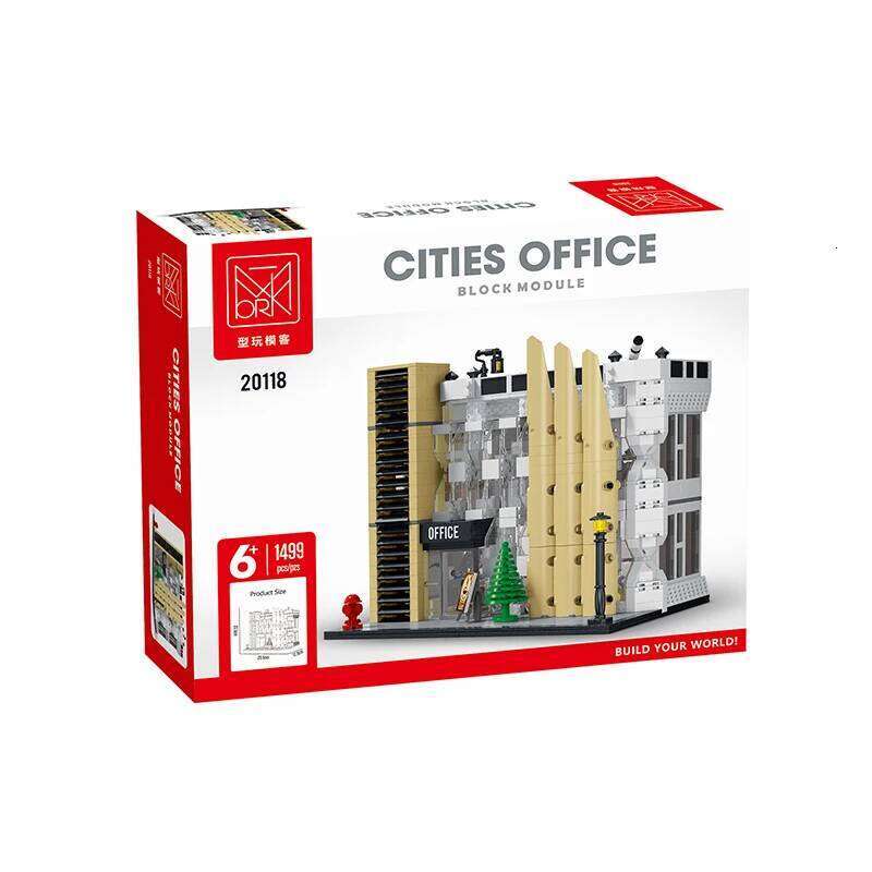 1499pcs City Office Modular Building Bricks MOC Modern Infrastructure Architecture Model Blocks DIY Toy Gift Children Boys Girls Z260306