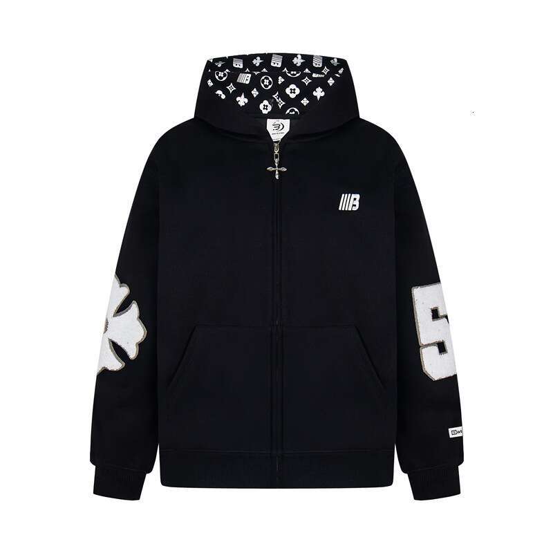 Hoodies Eon Modish 25 Winter Sweatshirts New Real Shot American Retro Embroidery Flocking Design Hooded Sweatshirt Cardigan Men's Clothing Daily  - view 3