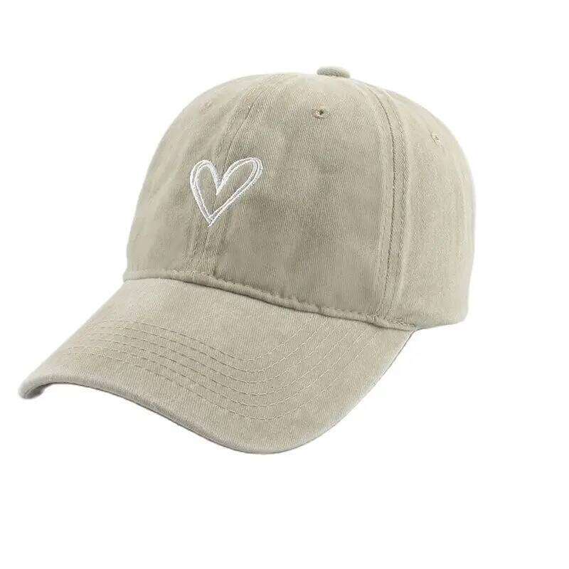 Fashion Outdoor Sport Baseball Caps For Men Women Love Heart Embroidery Snapback Cap Washed Cotton Dad Hat Y260304