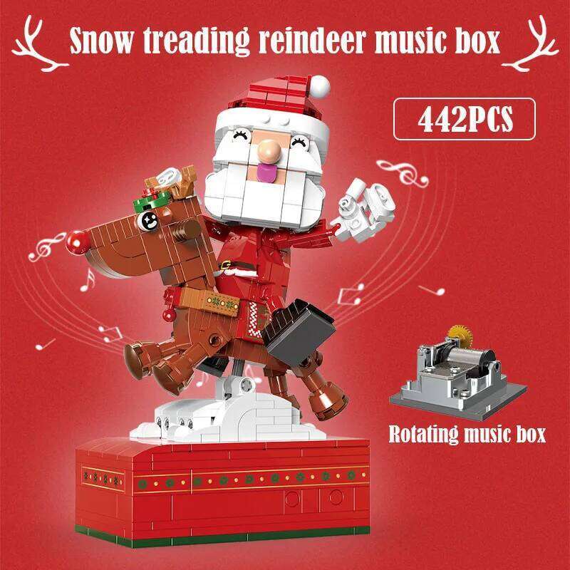 1455 Pcs City Christmas House Building Blocks Friends Music Box Castle Train Santa Claus Tree Bricks Toys For Kids Gifts Z260306