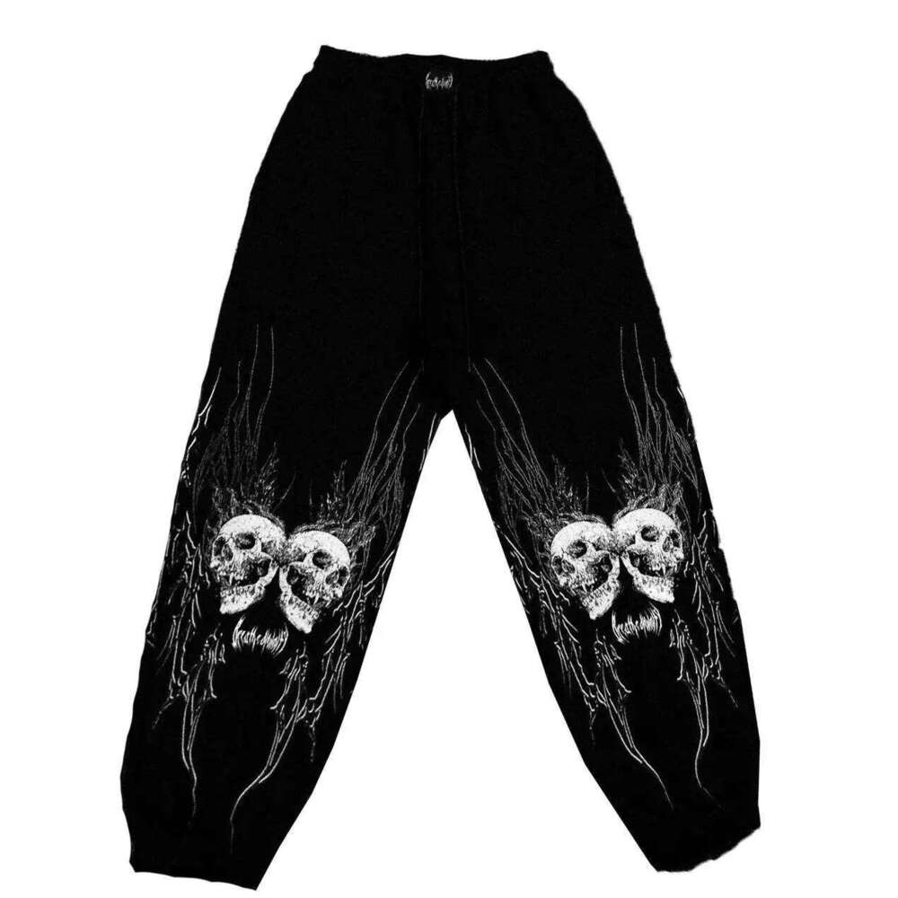 Dark Print Pattern Men's Pants Personalized Hip Hop Rap Street Elastic Strap Casual Trousers