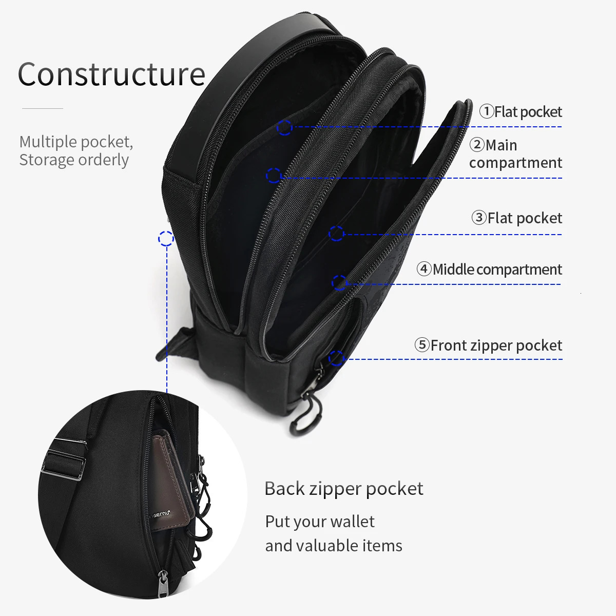 Tigernu Chest Bag For Men Cool Style Men Shoulder Bag 97inch IPad Bag Casual Male Crossbody Bag Lightweigt Mini Bags 260305