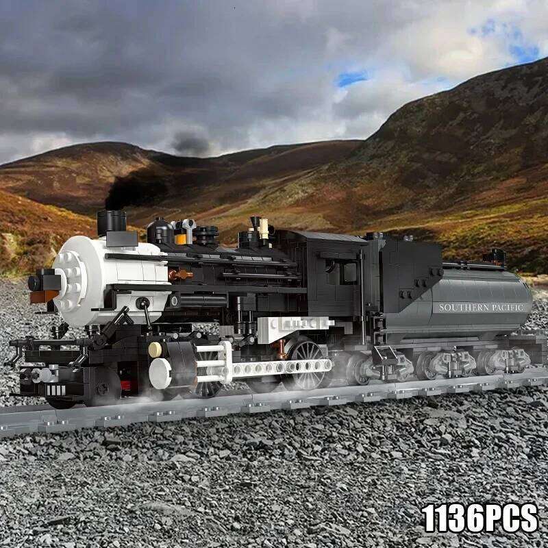 Technical Steam Locomotive The Union Pacific Big Model Building Blocks City Railway Train Bricks Toys Gifts for Children Boy Z260306
