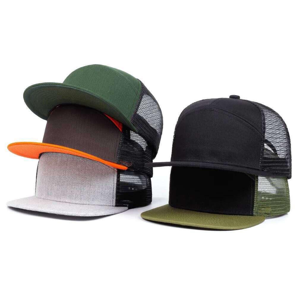 Light panel splicing retro baseball Hip hop outdoors mesh cap Sunshade breathable trucker hat Y260304