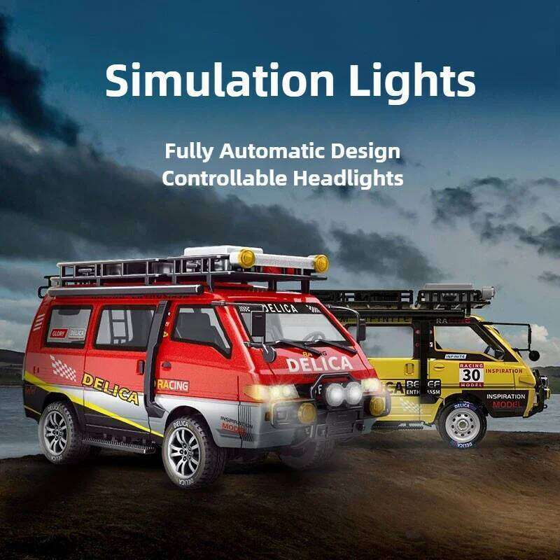 Delica 1:24 Full Size 2.4G RC 2WD/4WD Equipped With Remotely Controllable Lights Simulating A Mitsubishi Car Model C260305