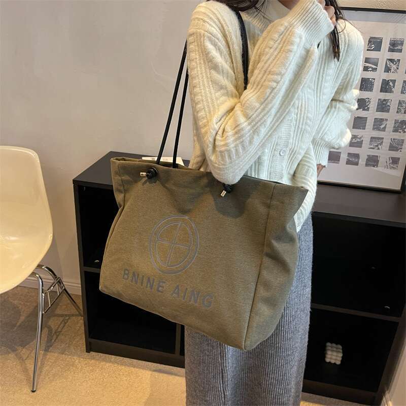 Korean Version Canvas For Women S New Trendy And Fashionable Student Party Tote With Large Capacity Portable Shoulder Bag XIU LAI SI