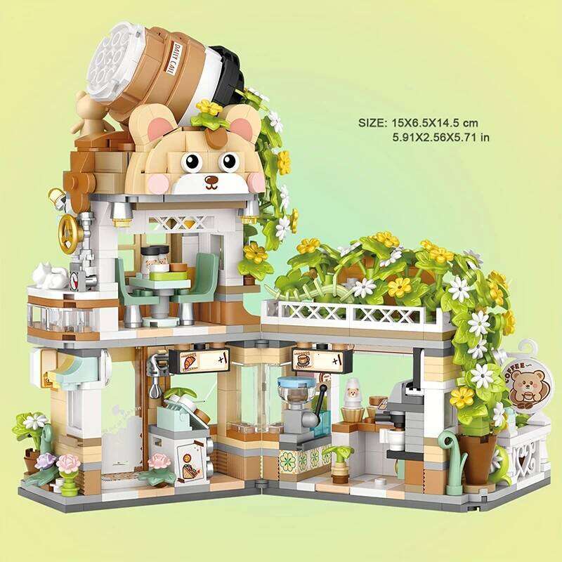 Creative Street View Cafe Mini Building Blocks DIY Home Decoration Set Adults and Children Educational Toy Gift Z260306