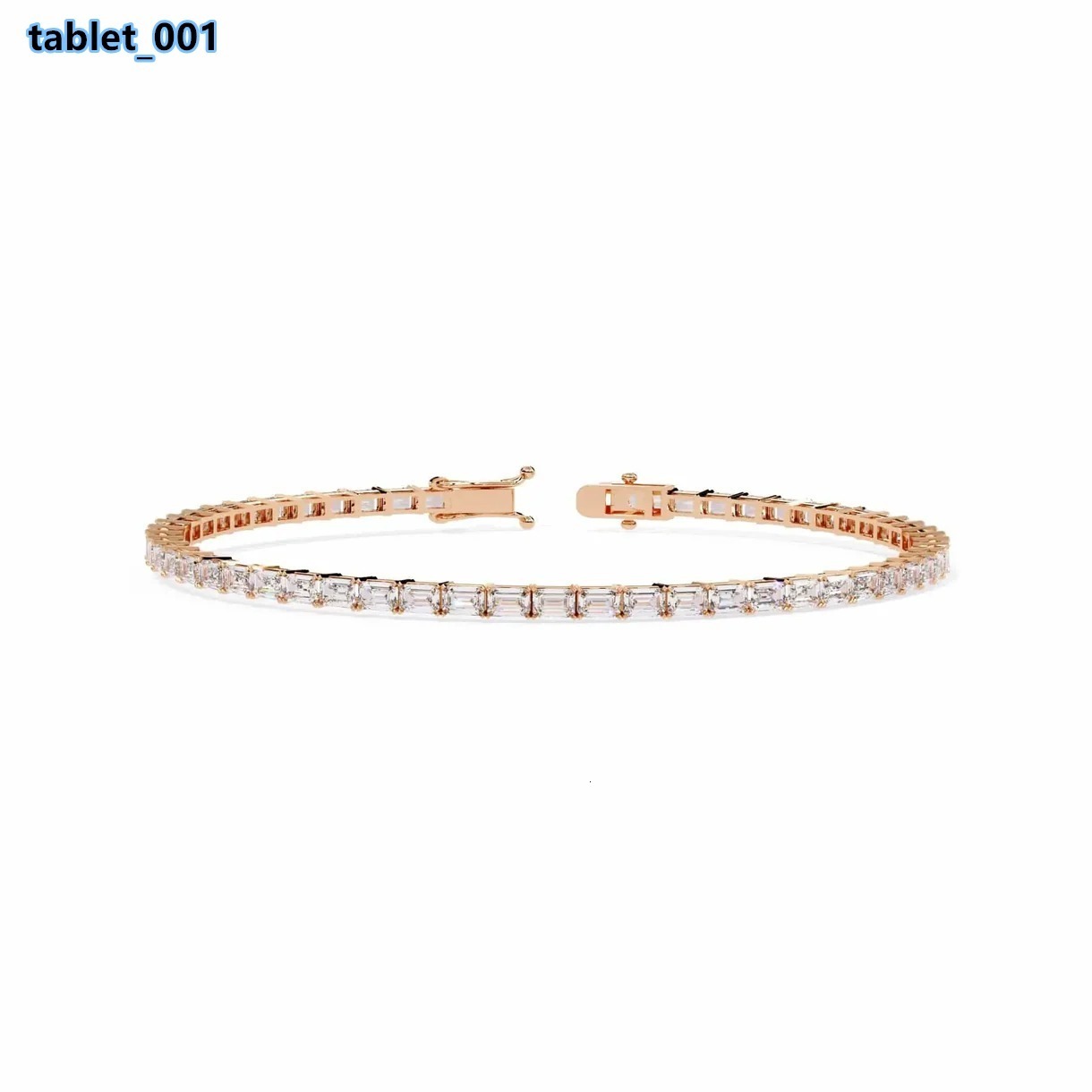 Avina Jewels 14K Rose/Yellow/White Gold Lab Grown Baguette Diamond Vintage Rhodium Plated IGI Certified Tennis Bracelet OEM