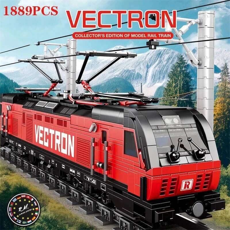 1889PCS European City Electric Train Building Blocks Subway Passenger Car Model Bricks Desktop Decoration Holiday Gifts Kids Toy Z260306