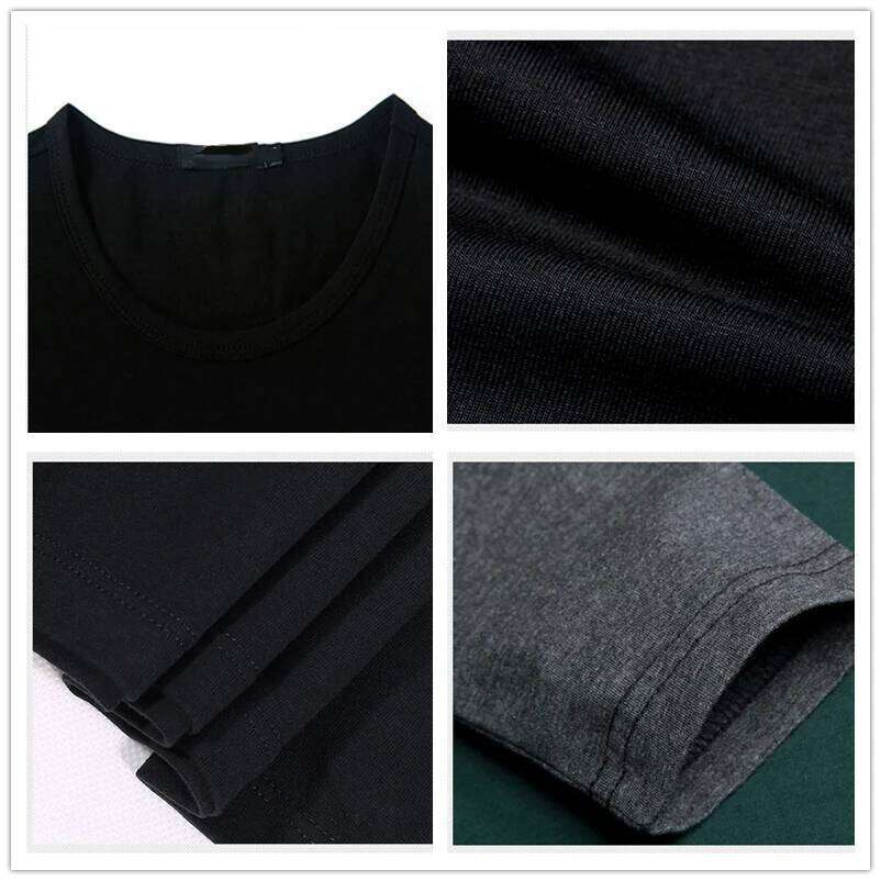 BROWON Autumn Korean T Shirt Vintage Style Patchwork Black&Gray O-Neck Long Tshirt Men Clothing Plus Size M-5XL 26H0306