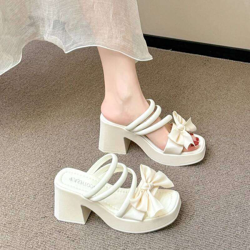 2026 Summer New Fashionable Bow Design High Heel Comfortable and Lightweight Open toed Sandals
