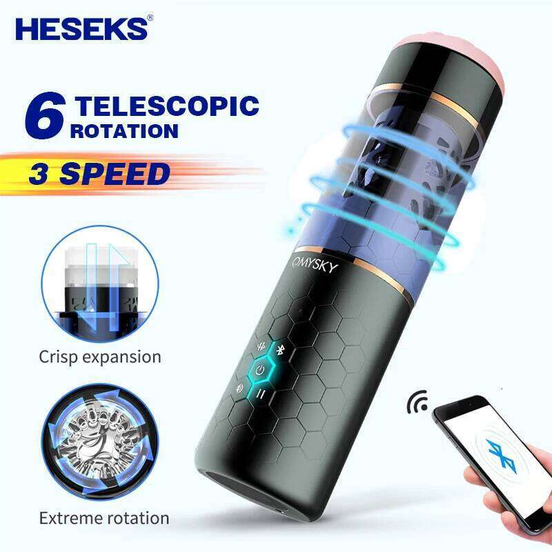 HESEKS Automatic Man Masturbator with Bluetooth Masturbators Silicone Pussy Vaginas Sex 18 Toys For Men W260305