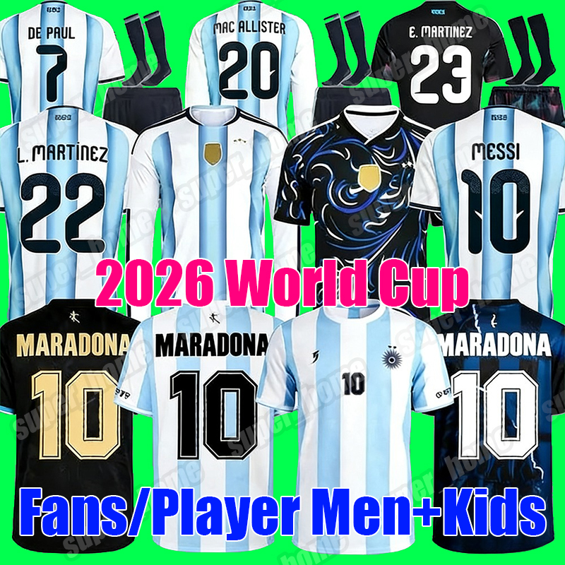 2026 World Cup Argentina messis Fans player version 3 stars soccer Jerseys 50th anniversary football shirt kit Mens Kids kit sets