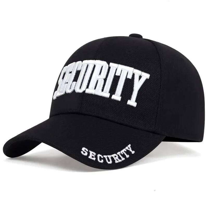 Unisex SECURITY Embroidery Baseball Caps Spring and Autumn Outdoor Adjustable Casual Hats Sunscreen Hat Y260304