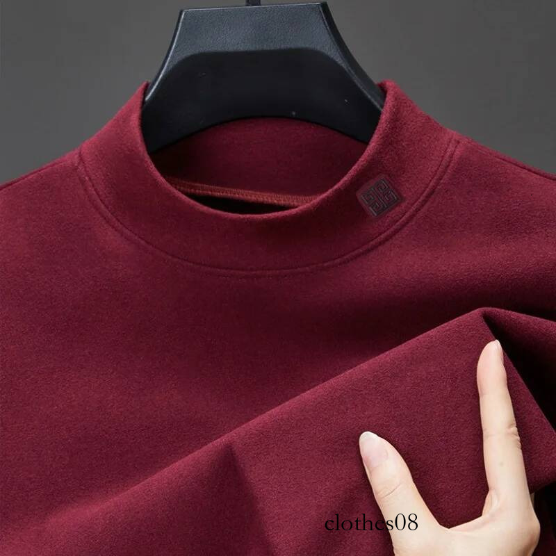 Hot Selling High-Quality Men's Double-Sided Velvet Sweatshirt O-Neck Elastic Soft Print Base Autumn Winter Versatile Menswear