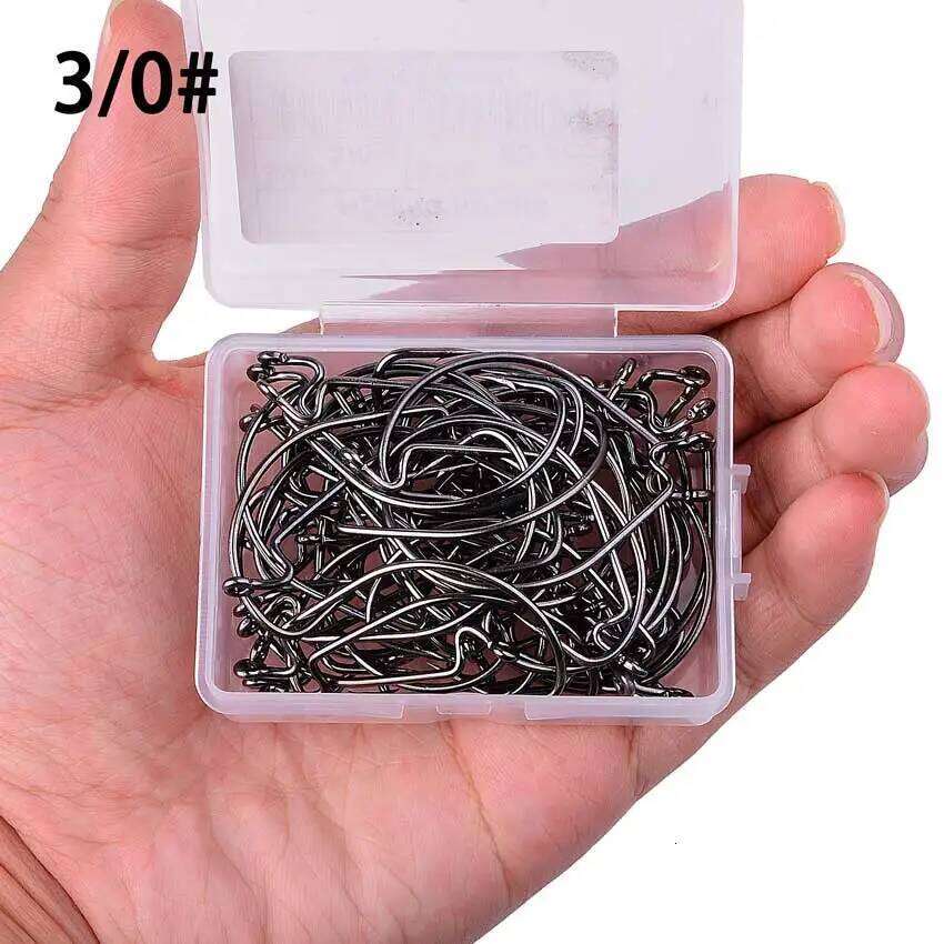 10pcs/ Box Fishing Offset 8# - 5/0# crank hook for soft worm bait fishhook crankbait fishing tackle accessories pesca hooks S260305