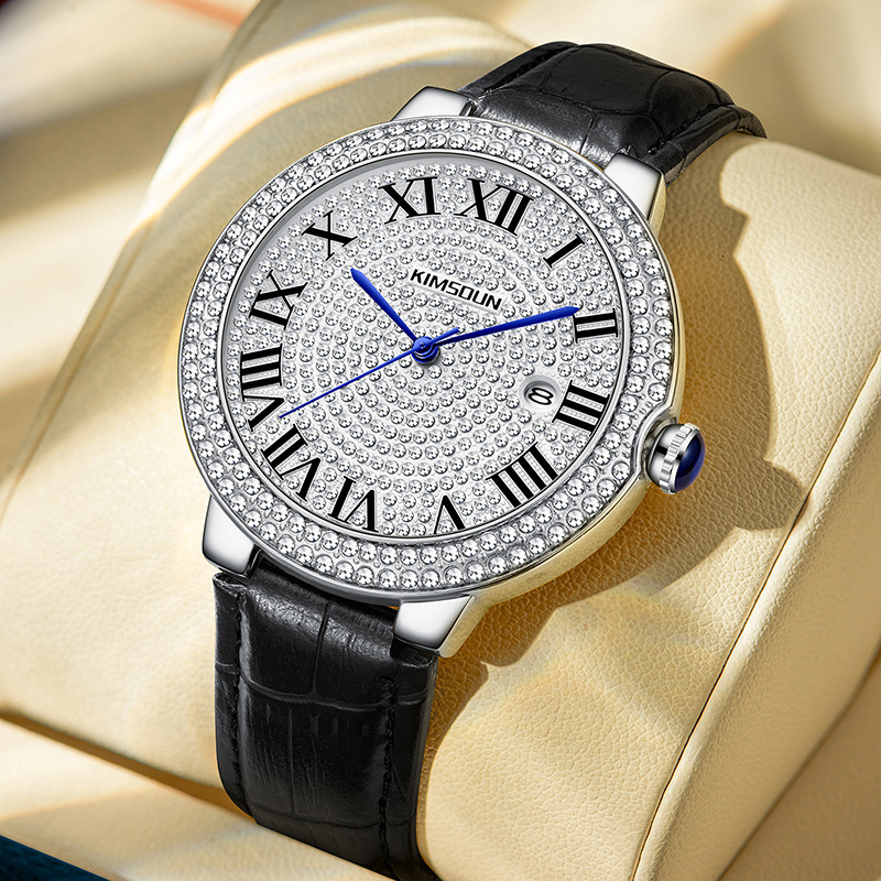 Designer Luxury Men Automatic Mechanical Watch Moissanite Dial Waterproof Diving Luminous Date Business Wristwatch for Male Sports