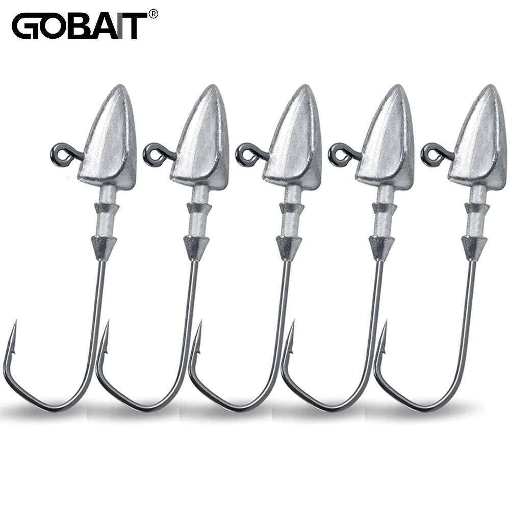 5pcs Metal Jig Head Hook 3.5g 10g 21g 35g Weight Crank Sharp Fishhook Gear Sinker Pesca for Soft Lure Texas Rig Fishing Tackle Y260305