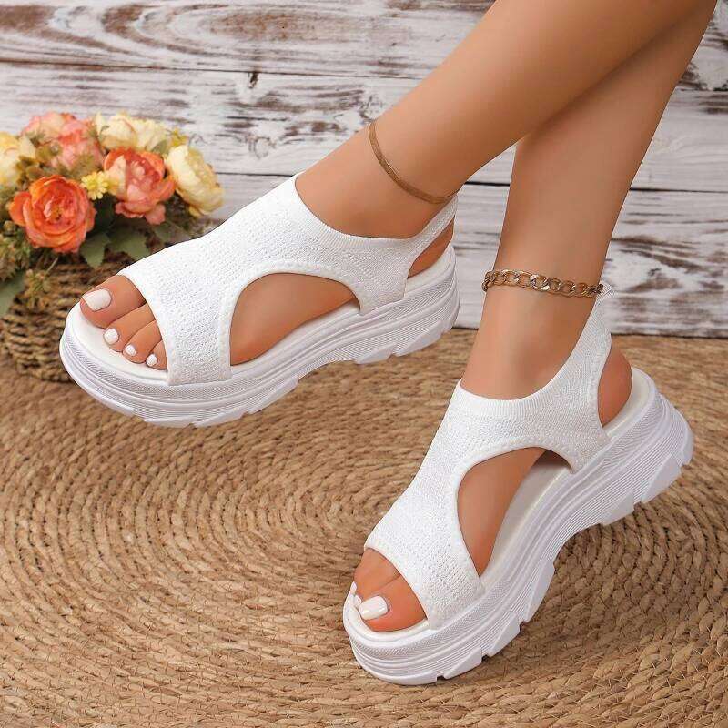 2026 Summer New Fashionable Solid Color Thick Bottom Sandals Outdoor Comfortable Breathable Open toed Lightweight Casual Shoes