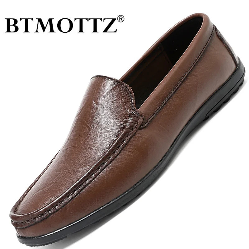 Genuine Leather Men Shoes Casual Men Loafers Italian Moccasins Breathable Slip on Men Driving Shoes Chaussure Homme 260305