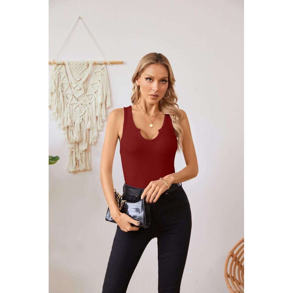 Tank for Women Summer Sleeveless Designer Shirts V Neck Ribbed Slim Fitted Tops Cami Blouses