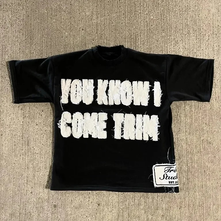 Streetwear Black T Shirt Men Women Harajuku Hip Hop Number 003 Graphic Patch Oversized T Shirt Goth Cotton Short Sleeve Y2K Tops 260303