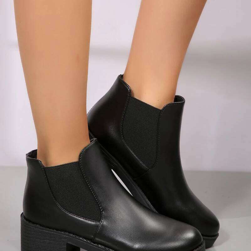 2025 Summer New Short High Heels Round Head Fashion Boots Casual Versatile Women's Shoes