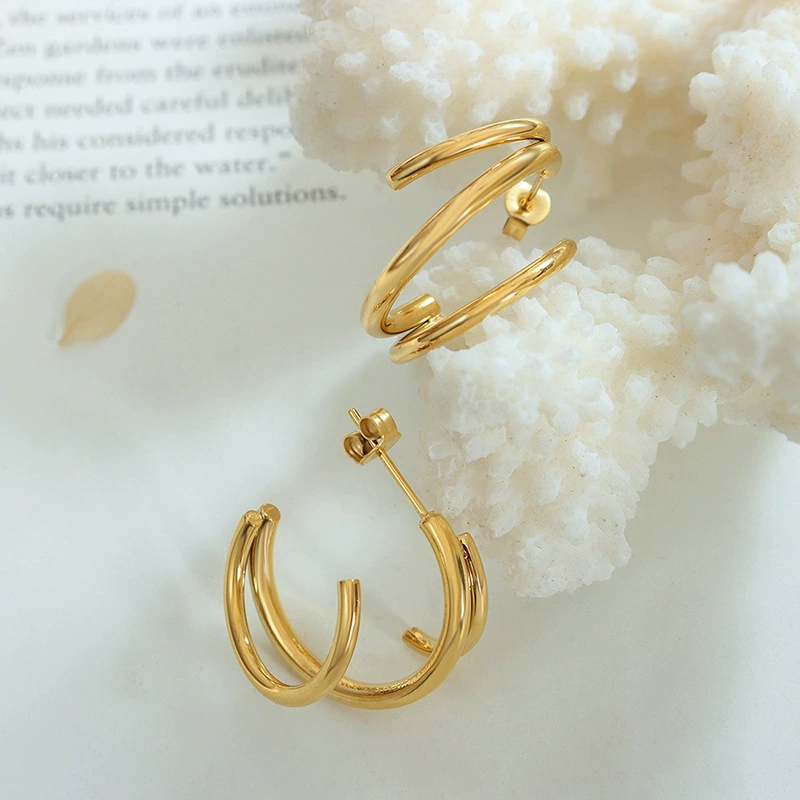 Sophisticated Metal-Inspired Jewelry Collection: Premium Titanium/Stainless Steel Earing Sets