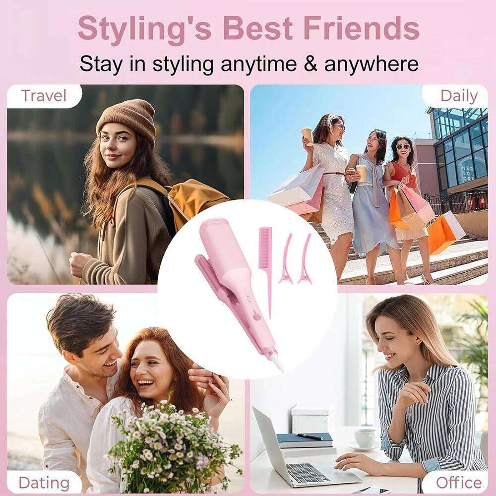 1.25 Inch Deep V-shaped Curling Iron Ghost Waves Wave Perm Tourmaline Hair Curler With Multiple Temperature Her's Gifts 26Y0306